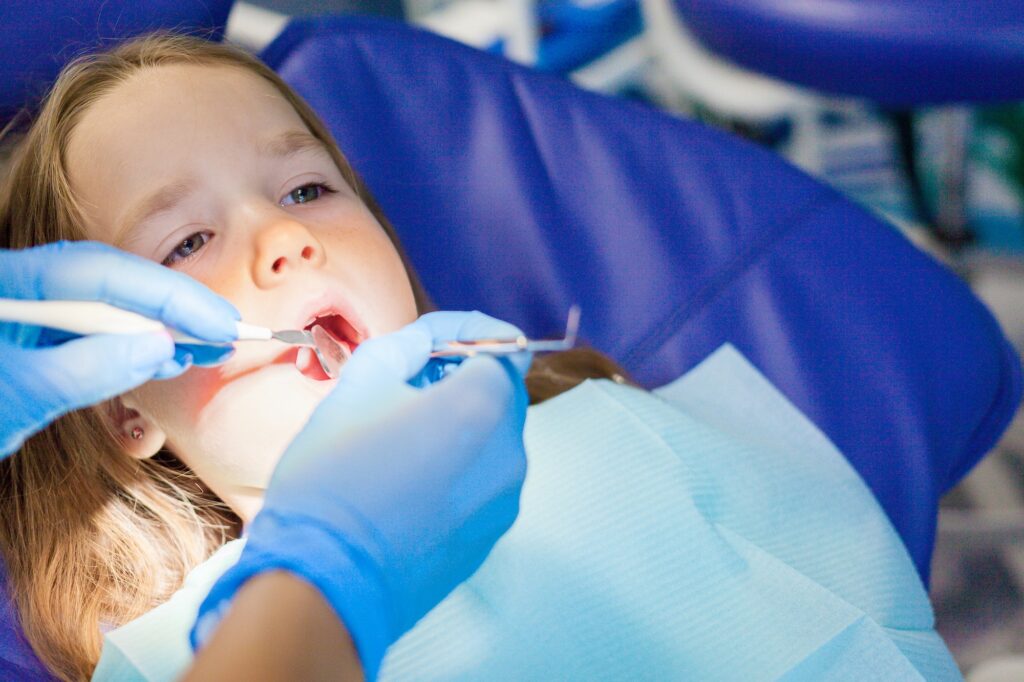 At the doctor. Teeth care